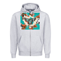 Heather Grey freebird with leopard and cowhide pattern Zipper Hoodie - TumblerDesignByShophia