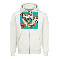 Oatmeal Heather freebird with leopard and cowhide pattern Zipper Hoodie - TumblerDesignByShophia