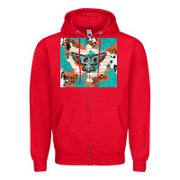 Red freebird with leopard and cowhide pattern Zipper Hoodie - TumblerDesignByShophia