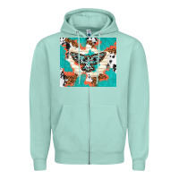 Seafoam freebird with leopard and cowhide pattern Zipper Hoodie - TumblerDesignByShophia