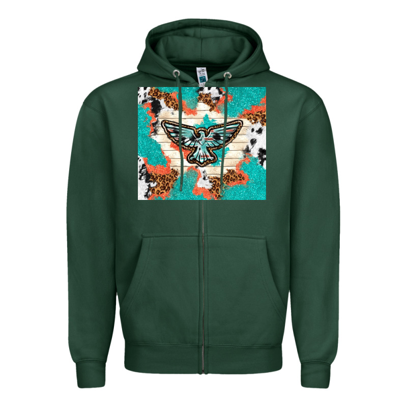 Freebird With Leopard And Cowhide Pattern Zipper Hoodie by TumblerDesignByShophia | Teevron