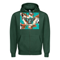 Sports Green freebird with leopard and cowhide pattern Zipper Hoodie - TumblerDesignByShophia
