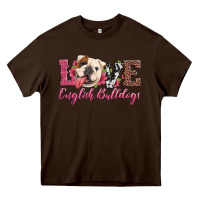 Chocolate Brown love english bulldogs Heavy Core Tee - Artiststas