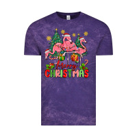Cloud Purple merry christmas flamingos Vintage Tee - MaliasSmallBusiness