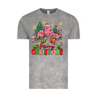 Cloud Rock merry christmas flamingos Vintage Tee - MaliasSmallBusiness
