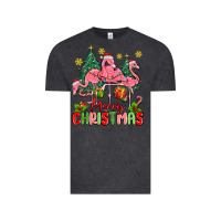 Vintage Black merry christmas flamingos Vintage Tee - MaliasSmallBusiness