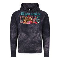 Cloud Black all you need is love Vintage Hoodie - NancyCooperArtShop