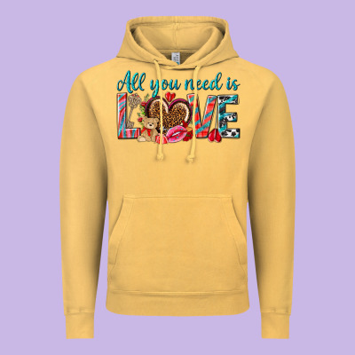 All You Need Is Love Vintage Hoodie Designed By Nancycooperartshop