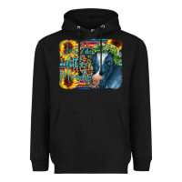 Black Cow Serape Just a Little Moody Heavyweight Hoodie - CowCowDesign