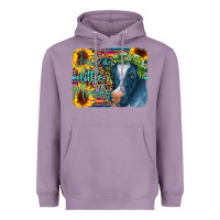 Lavender Cow Serape Just a Little Moody Heavyweight Hoodie - CowCowDesign