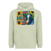 Matcha Cow Serape Just a Little Moody Heavyweight Hoodie - CowCowDesign