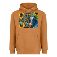 Meerkat Cow Serape Just a Little Moody Heavyweight Hoodie - CowCowDesign
