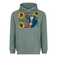 Sage Cow Serape Just a Little Moody Heavyweight Hoodie - CowCowDesign