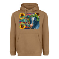Toasted Coconut Cow Serape Just a Little Moody Heavyweight Hoodie - CowCowDesign