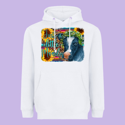 Cow Serape Just A Little Moody Heavyweight Hoodie Designed By Cowcowdesign