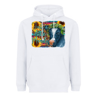 White Cow Serape Just a Little Moody Heavyweight Hoodie - CowCowDesign