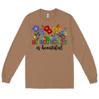 Toasted Coconut neurodiversity is beautiful Long Sleeve Tee - Artiststas