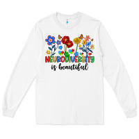 White neurodiversity is beautiful Long Sleeve Tee - Artiststas