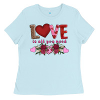 Baby Blue love is all you need Ladies Tee - AdoDesignShop