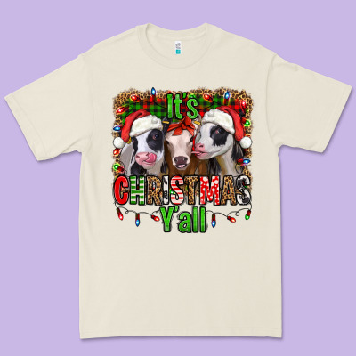 It's Christmas Y'all Heifers Premium Tee Designed By Jasminsmagicworld