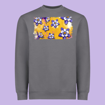 Rocky Mountain Columbine Flower Heavyweight Sweatshirt Designed By Bettercallsaul