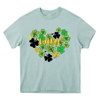 Lucky Heart Shaped Clover Heavy Core Tee | Teevron
