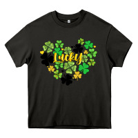 Asphalt lucky heart shaped clover Heavy Core Tee - AdoDesignShop
