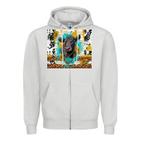 Dove Grey black angus Zipper Hoodie - TumblerDesignByShophia