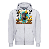 Heather Grey black angus Zipper Hoodie - TumblerDesignByShophia