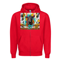 Red black angus Zipper Hoodie - TumblerDesignByShophia