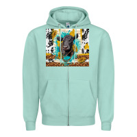 Seafoam black angus Zipper Hoodie - TumblerDesignByShophia