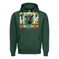 Sports Green black angus Zipper Hoodie - TumblerDesignByShophia