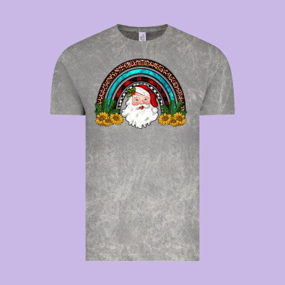 Santa Rainbow Vintage Tee Designed By Jahusdesignshop