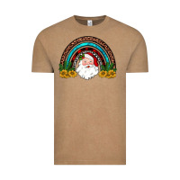 Vintage Coffee santa rainbow Vintage Tee - JahusDesignShop