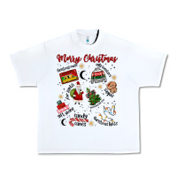 White Merry Christmas Urban Heavy Tee - MaliasSmallBusiness