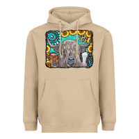 Mushroom Cows Glitter Turquoise Leopard Sunflowers Heavyweight Hoodie - CowCowDesign