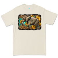 Bone western sunflowers elephant Premium Tee - LillyAllenDesigns