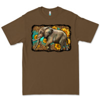 Cacao western sunflowers elephant Premium Tee - LillyAllenDesigns