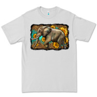 Dove Grey western sunflowers elephant Premium Tee - LillyAllenDesigns