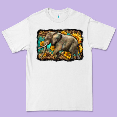 Western Sunflowers Elephant Premium Tee Designed By Lillyallendesigns
