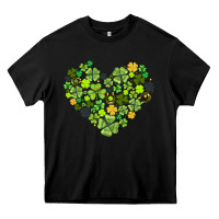 Black heart shaped clover Heavy Core Tee - AdoDesignShop
