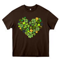 Chocolate Brown heart shaped clover Heavy Core Tee - AdoDesignShop