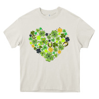 Cream heart shaped clover Heavy Core Tee - AdoDesignShop