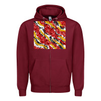 Burgundy bandana and cowhide pattern Zipper Hoodie - TumblerDesignByShophia