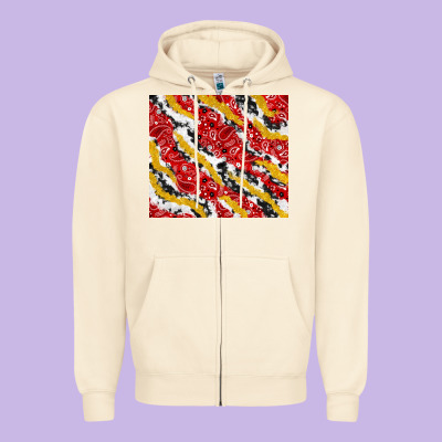 Bandana And Cowhide Pattern Zipper Hoodie Designed By Tumblerdesignbyshophia