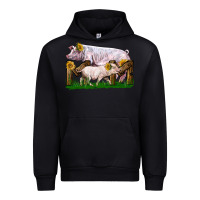Black Mom With White Chester Pig And Baby Pig Urban Hoodie - LillyAllenDesigns