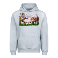 Heather Grey Mom With White Chester Pig And Baby Pig Urban Hoodie - LillyAllenDesigns