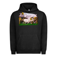 Pigment Black Mom With White Chester Pig And Baby Pig Urban Hoodie - LillyAllenDesigns