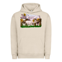 Pigment French Oak Mom With White Chester Pig And Baby Pig Urban Hoodie - LillyAllenDesigns