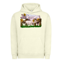 Pigment Pistachio Mom With White Chester Pig And Baby Pig Urban Hoodie - LillyAllenDesigns